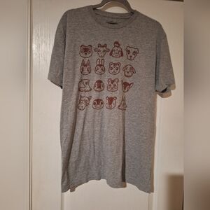 Gray Graphic T-Shirt Animal Crossing Hot Topic Large Womens Juniors‎ Unisex
